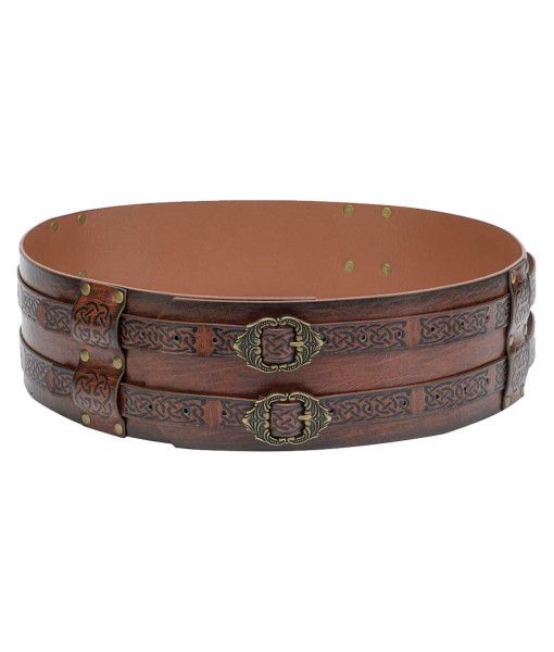 Viking Style Embossed Wide Leather Belt Cosplay Accessories