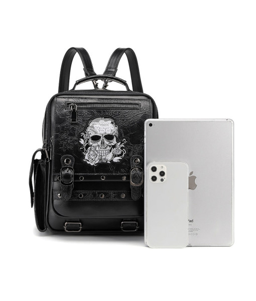 Women Gothic Skull Embroidered Black Backpack Accessories