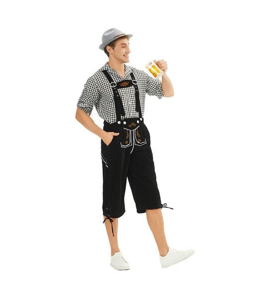 Men Black Pants Strip Shirt Oktoberfest Outfit Halloween Costume