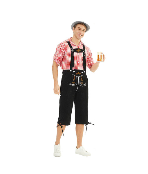 Men Black Pants Strip Shirt Oktoberfest Outfit Halloween Costume