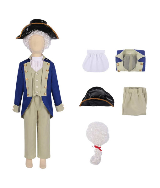 Kids Children Colonial George Washington Presidential Halloween Costume