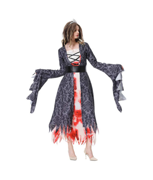 Women Ghost Bride Vampire Horror Dress Full Set Halloween Costume