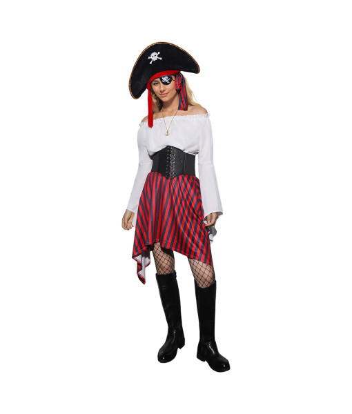 Women Wihte Pirate Outfit Full Set Halloween Costume