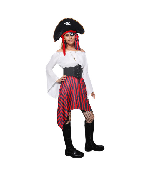 Women Wihte Pirate Outfit Full Set Halloween Costume