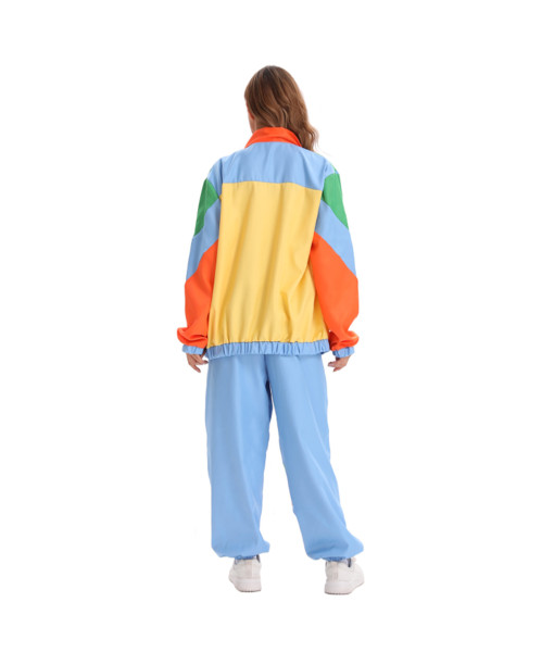 Adult 80s Disco Hip-Hop Vintage Athleisure Tracksuit Outift Halloween Costume