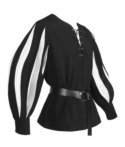 Adult Renaissance Black and White Shirt Halloween Costume