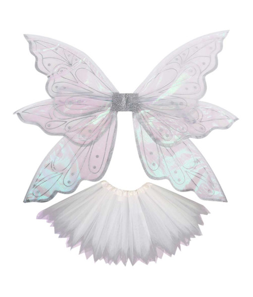 Elf White Tutu Dress Fairy Wings Crown Elf Ears Halloween Cospaly Costume Accessories