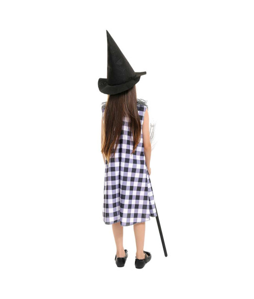 Kids Children Flannel Dress Witch Outfit Halloween Cosplay Costume