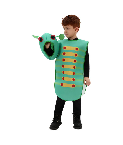 Kids Children Green Caterpillar Outfit Halloween Cosplay Costume