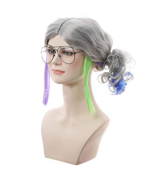 Mad Scientist Silver Wig Halloween Cosplay Costume Accessories
