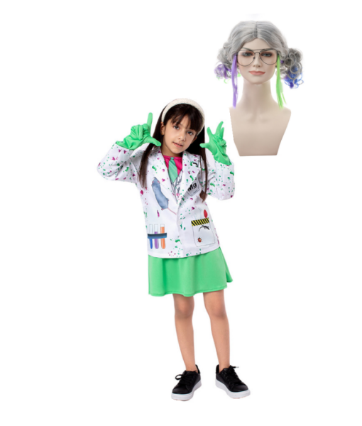 Kids Children Mad Scientist Halloween Cosplay Costume