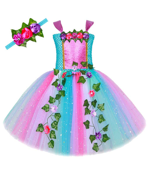 Kids Children Rainbow Jungle Fairy Tutu Skirt Butterfly Wing Halloween Costume