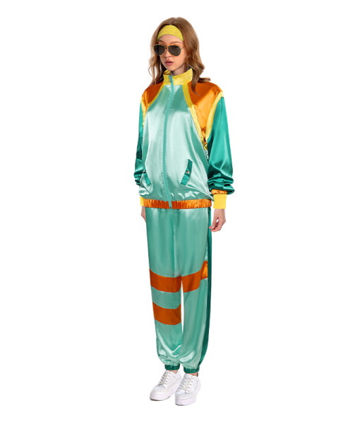 1980s Hip Hop Retro Green Tracksuit Halloween Costume