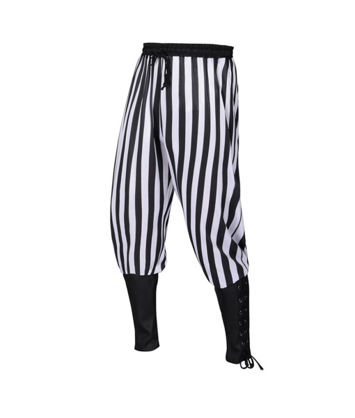 Adult Renaissance Striped Lace-Up Trousers Halloween Costume