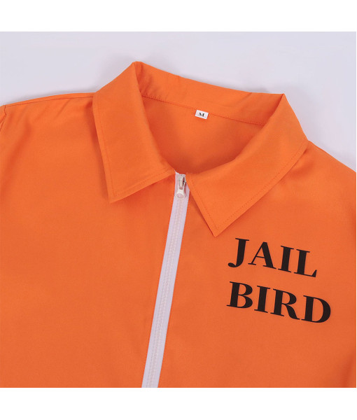 Adult Orange Prisoner Uniform Halloween Cosplay Costume