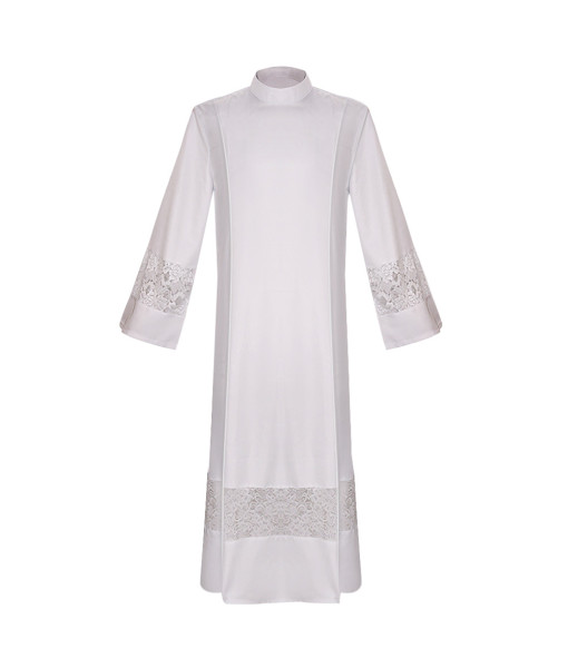 Adult White Transparent Lace Choir Robe Halloween Cosplay Costume