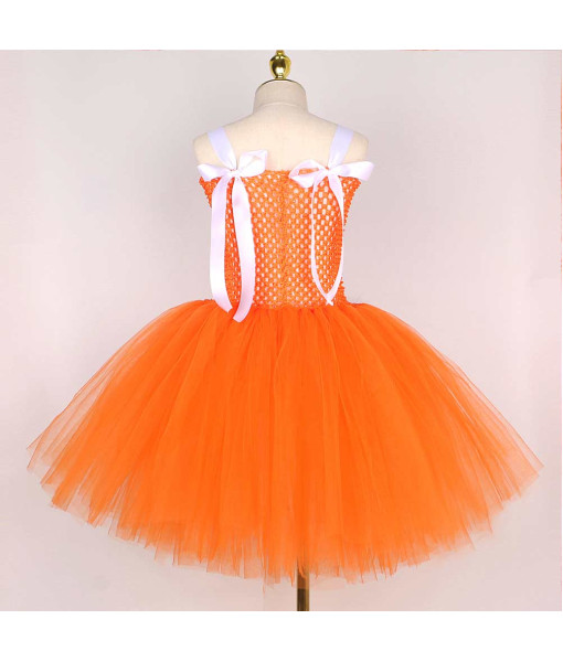 Kids Children Orange Tutu Skirt Fox Halloween Cosplay Costume