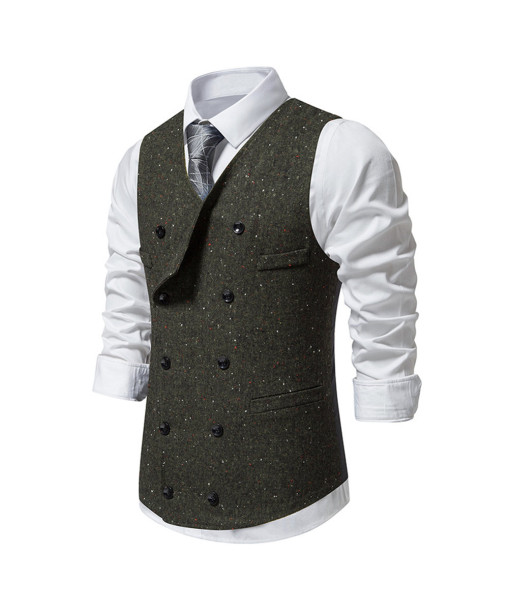 Men 1920S Vintage Double Breasted Suit Vest Halloween Costume 