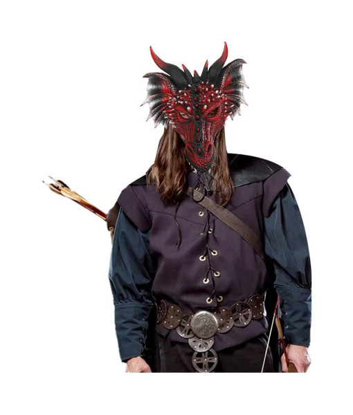 Red Dragon Animal Mask Stage Carnival Masquerade Halloween Cosplay Costume Accessories