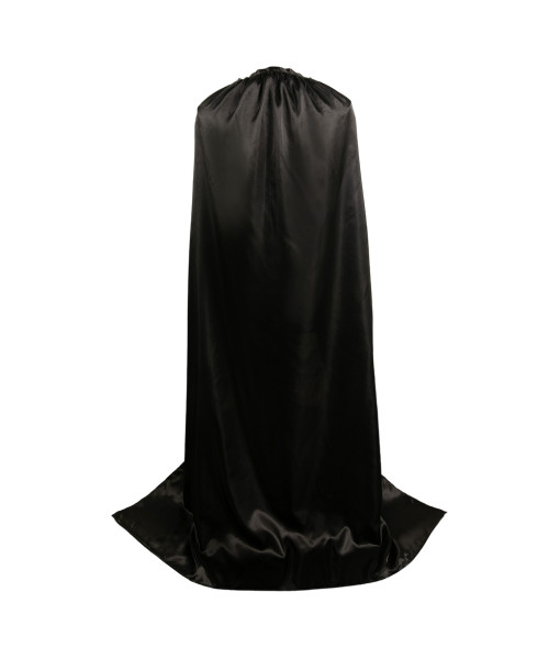 Adult Black Satin Cape Dark Knight Fantasy Cosplay Halloween Costume