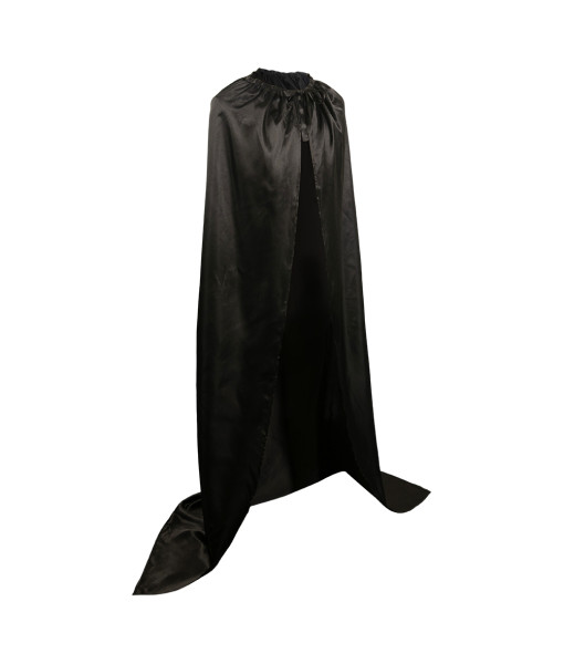 Adult Black Satin Cape Dark Knight Fantasy Cosplay Halloween Costume