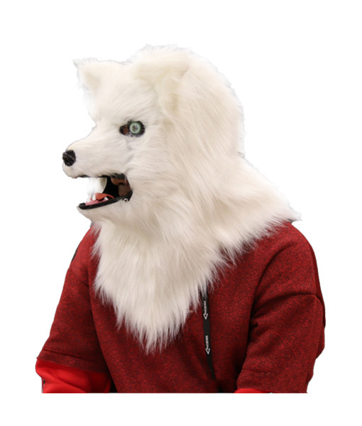 Adult Furry Fox Fullhead Plush Mask Realistic Movable Mouth Halloween Party Costume Accessories