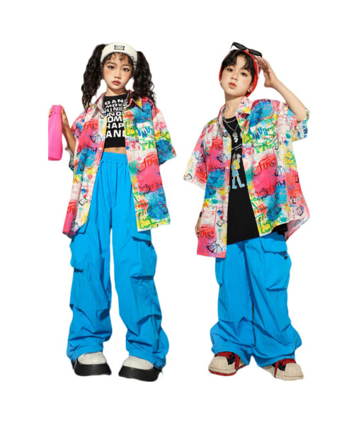 Kids Children 90S Hip-Hop Shirt Short-Sleeved Suit Party Halloween Costume Casual Outfit