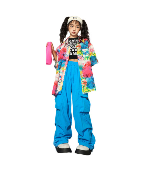 Kids Children 90S Hip-Hop Shirt Short-Sleeved Suit Party Halloween Costume Casual Outfit