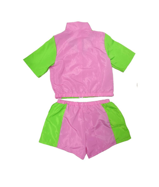 1980s Hip-Hop Retro Short Sportswear 2Pcs Suit Women Halloween Cotume
