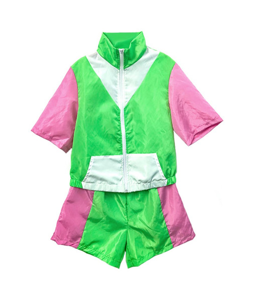 1980s Hip-Hop Retro Short Sportswear 2Pcs Suit Women Halloween Cotume