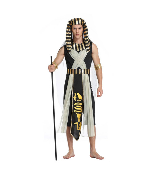 Women Men Egyptian Pharaoh Queen and King Wihte Robe Outfit Halloween Performance Stage Cosplay Costume