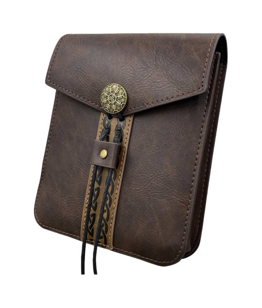 Medieval Nordic Viking Style Retro Leather Buckle Square Bag Halloween Cosplay Costume Accessories