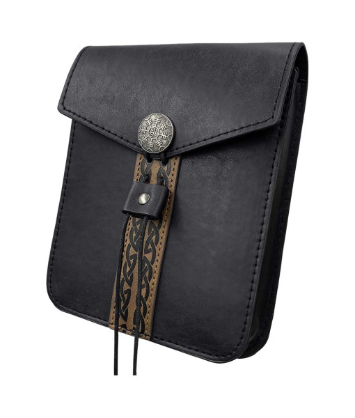 Medieval Nordic Viking Style Retro Leather Buckle Square Bag Halloween Cosplay Costume Accessories