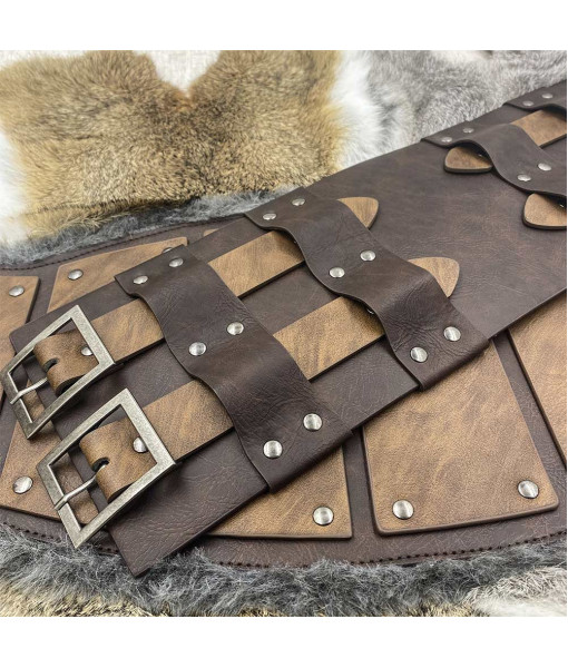 Nordic Viking Raw Edge Leather Waist Belt Retro Style Halloween Costume Accessories