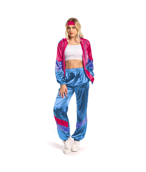 1980s Hip Hop Retro Sportwear 7Pcs Outfit Women Halloween Costume