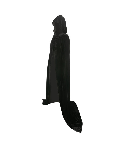 Adult Black Thickened Gold Velvet Hooded Cape Halloween Cosplay Costume