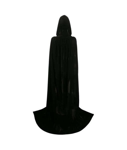 Adult Black Thickened Gold Velvet Hooded Cape Halloween Cosplay Costume