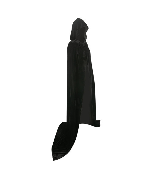 Adult Black Thickened Gold Velvet Hooded Cape Halloween Cosplay Costume