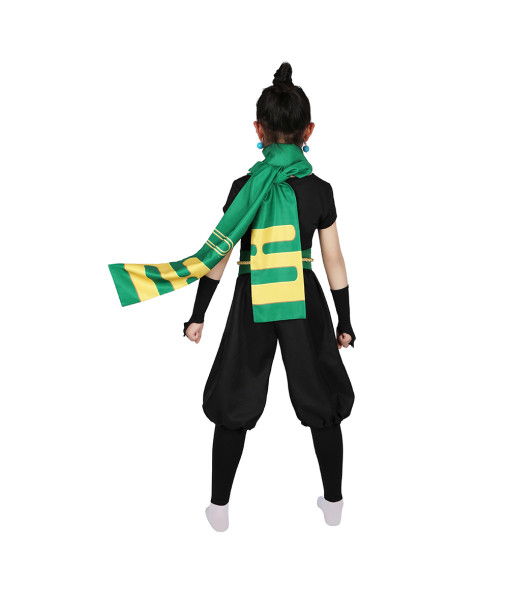 Kids Children Green Ninja Outfit Halloween Cosplay Costume