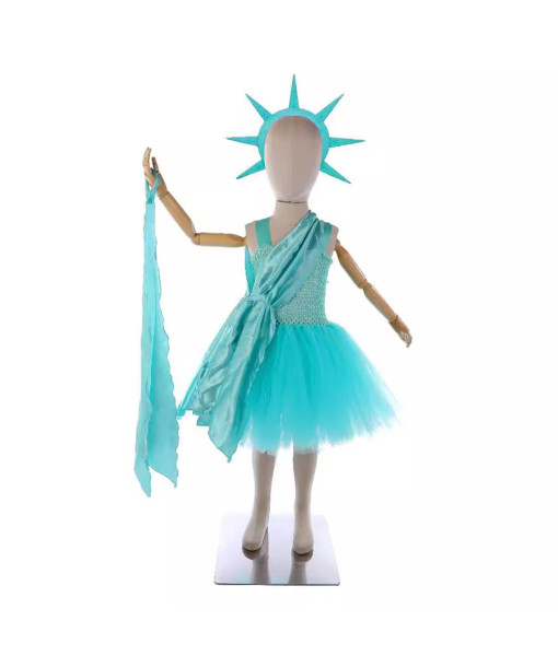Kids Children Statue of Liberty Dress Outfit Halloween Independence Day Cosplay Costume