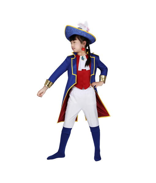 Kids Children Swordsman Blue Outfit Halloween Performance Stage Cosplay Costume