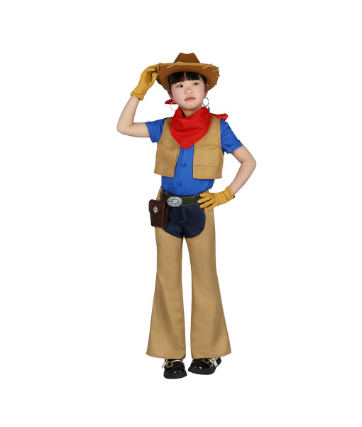 Kids Children Cowgirl Outfit Halloween Cosplay Costume