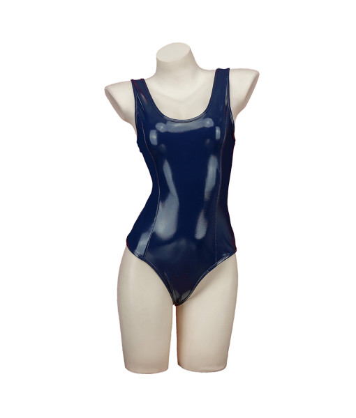 Women Sexy One Piece Patent Leather Tight Swimsuit Halloween Cosplay Costume