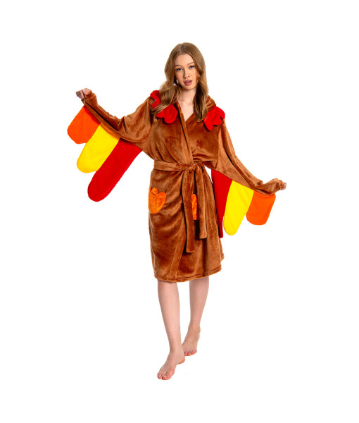 Turkey Animal Pajamas Bathrobe Adult Thanksgiving Halloween Costume