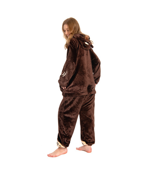 Adult Animal Series Onesie Brown Bear Pajamas Halloween Costume