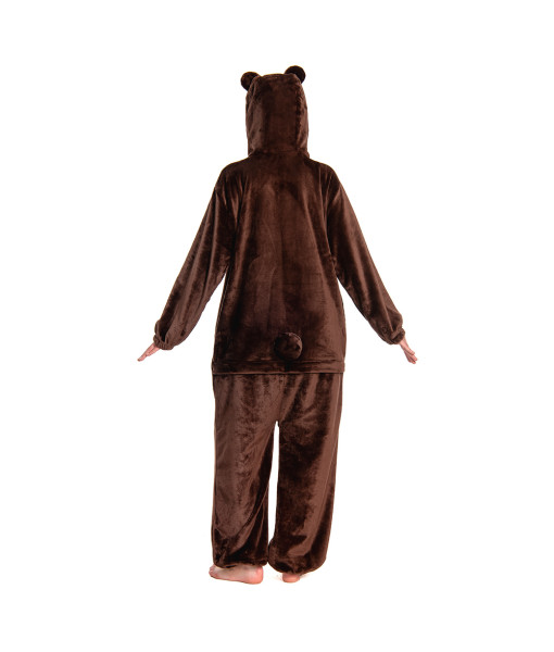 Adult Animal Series Onesie Brown Bear Pajamas Halloween Costume