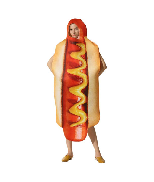 Adult Hot Dog Funny Overalls Outfit Halloween Costume