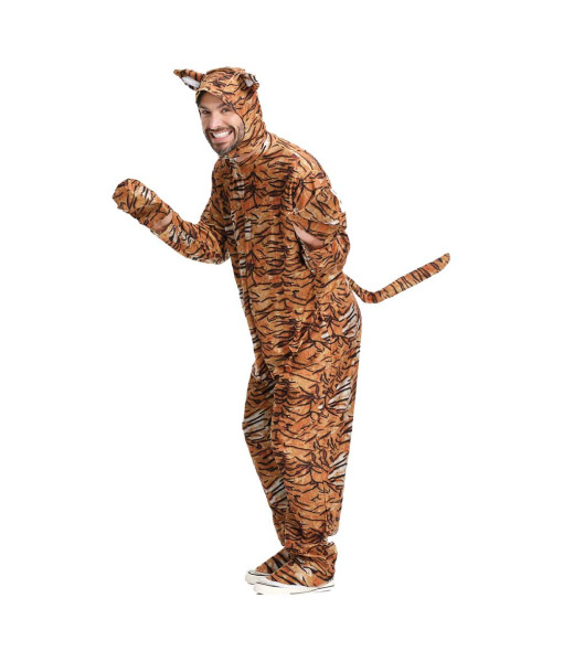 Adult Onesie Outfit Animal Tiger One Piece Halloween Cosplay Costume