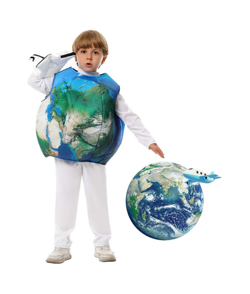Kids Children Globe Planet Earth Overalls Halloween Costume