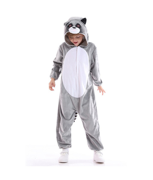 Kids Children Pajamas Raccoon Halloween Cosplay Costume